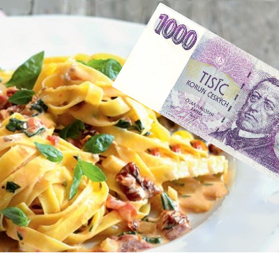 Podívejte se pořádně! 1000 kč leží přímo na Vašem talíři, vezmete si je?